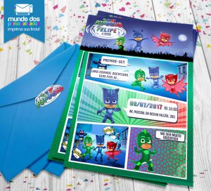 convite pjmasks Gibi