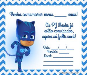 convite pjmasks Editável