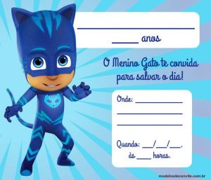 convite pjmasks Editável