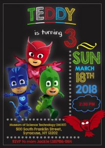 convite pjmasks Virtual