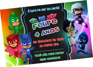 convite pjmasks Virtual