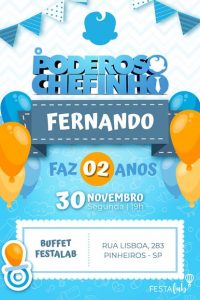 convite poderoso chefinho 2 Anos