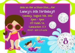 convite pool party Infantil