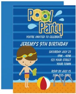 convite pool party Masculino