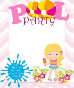 convite pool party Imprimir