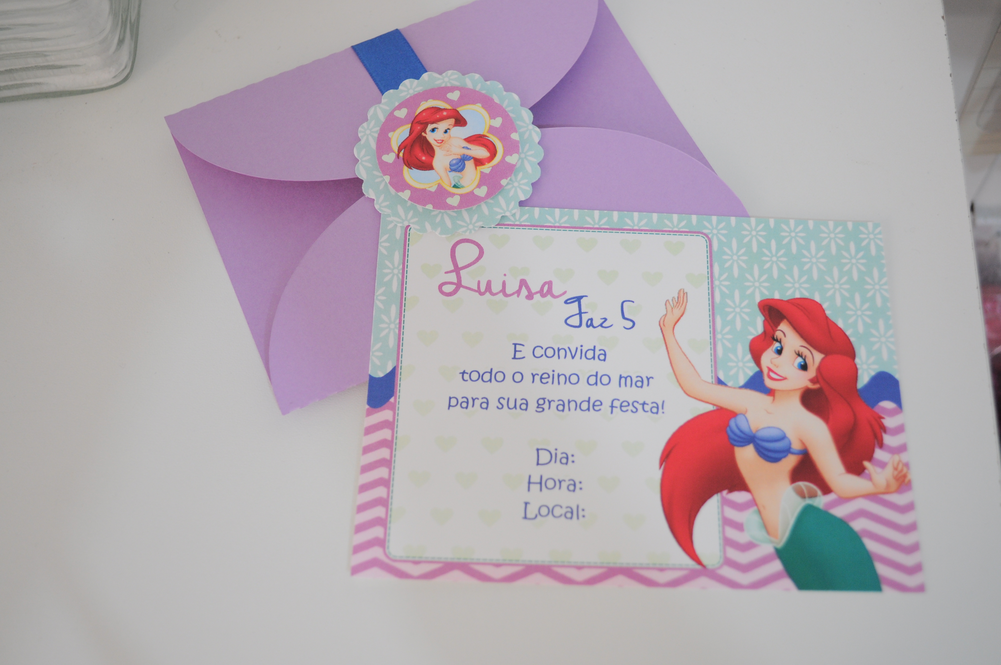 Convite Sereia Ariel