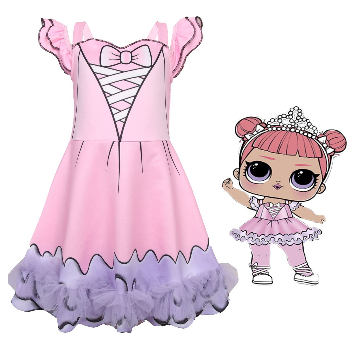 vestido da lol rosa