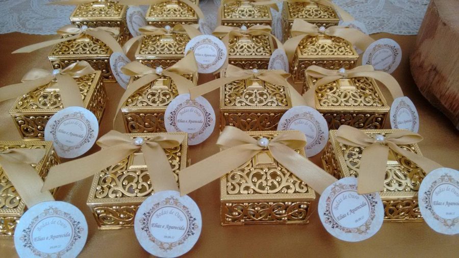 Lembrancinha bodas de ouro Simples