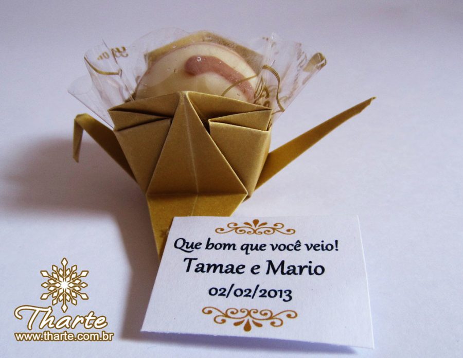 Lembrancinha bodas de ouro Papel