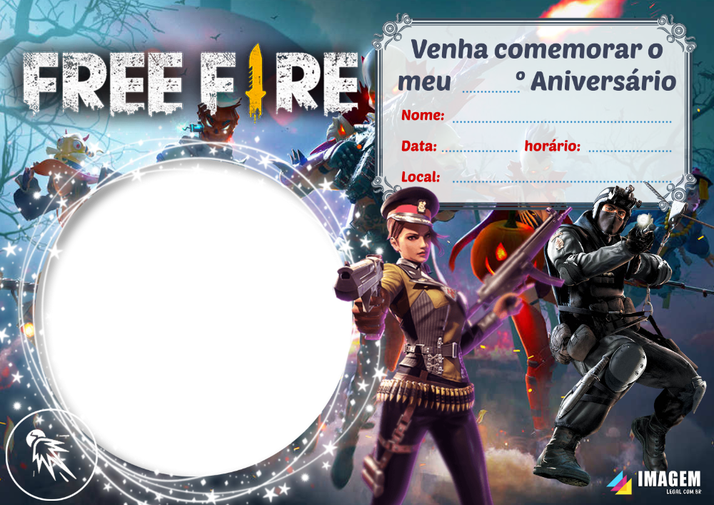 Convite Digital Personalizado - Free Fire