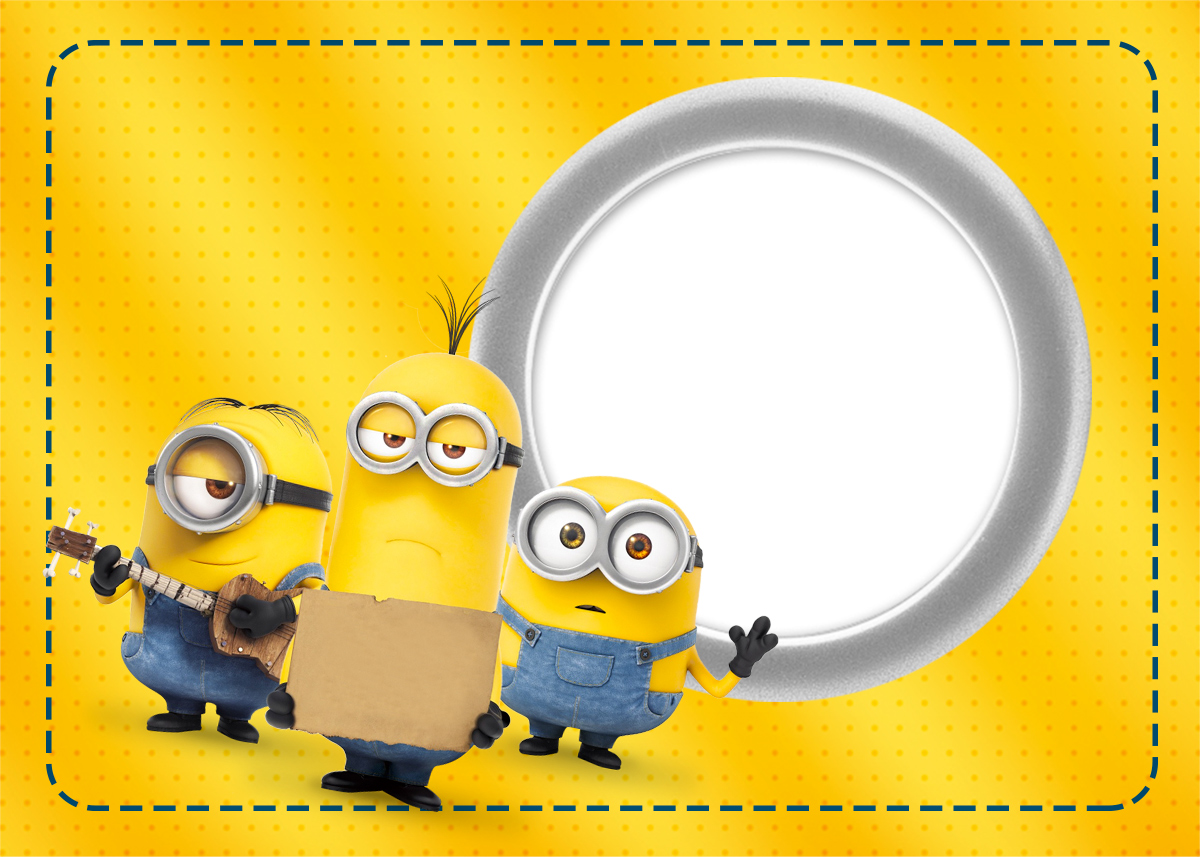 convite minions Com Foto