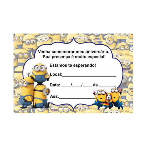 convite minions Para Imprimir