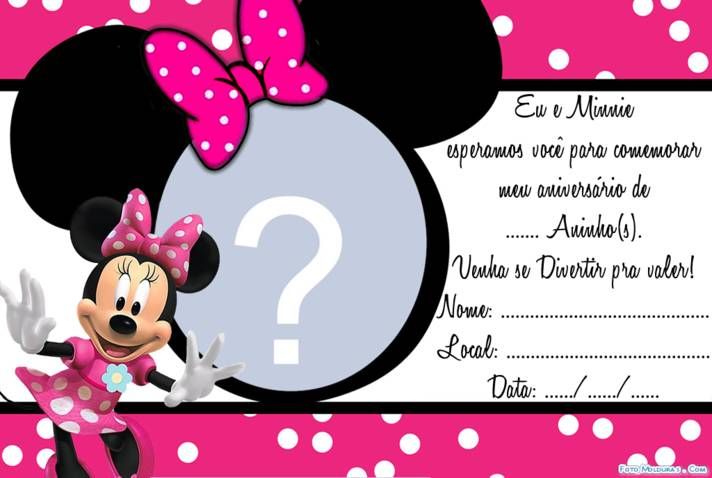 convite minnie rosa Com Foto