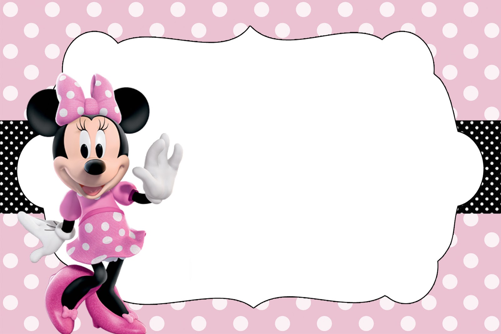 convite minnie rosa Para Editar