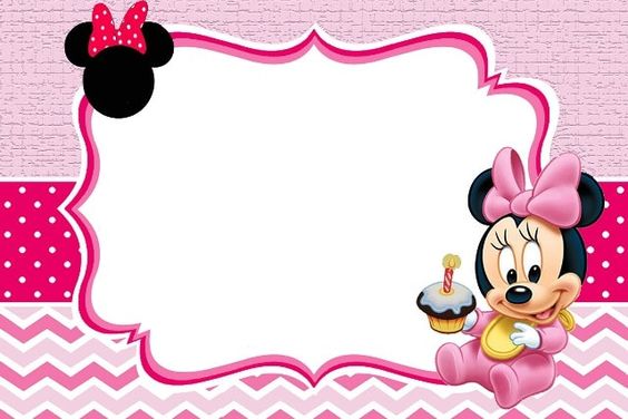 convite minnie rosa Para Editar