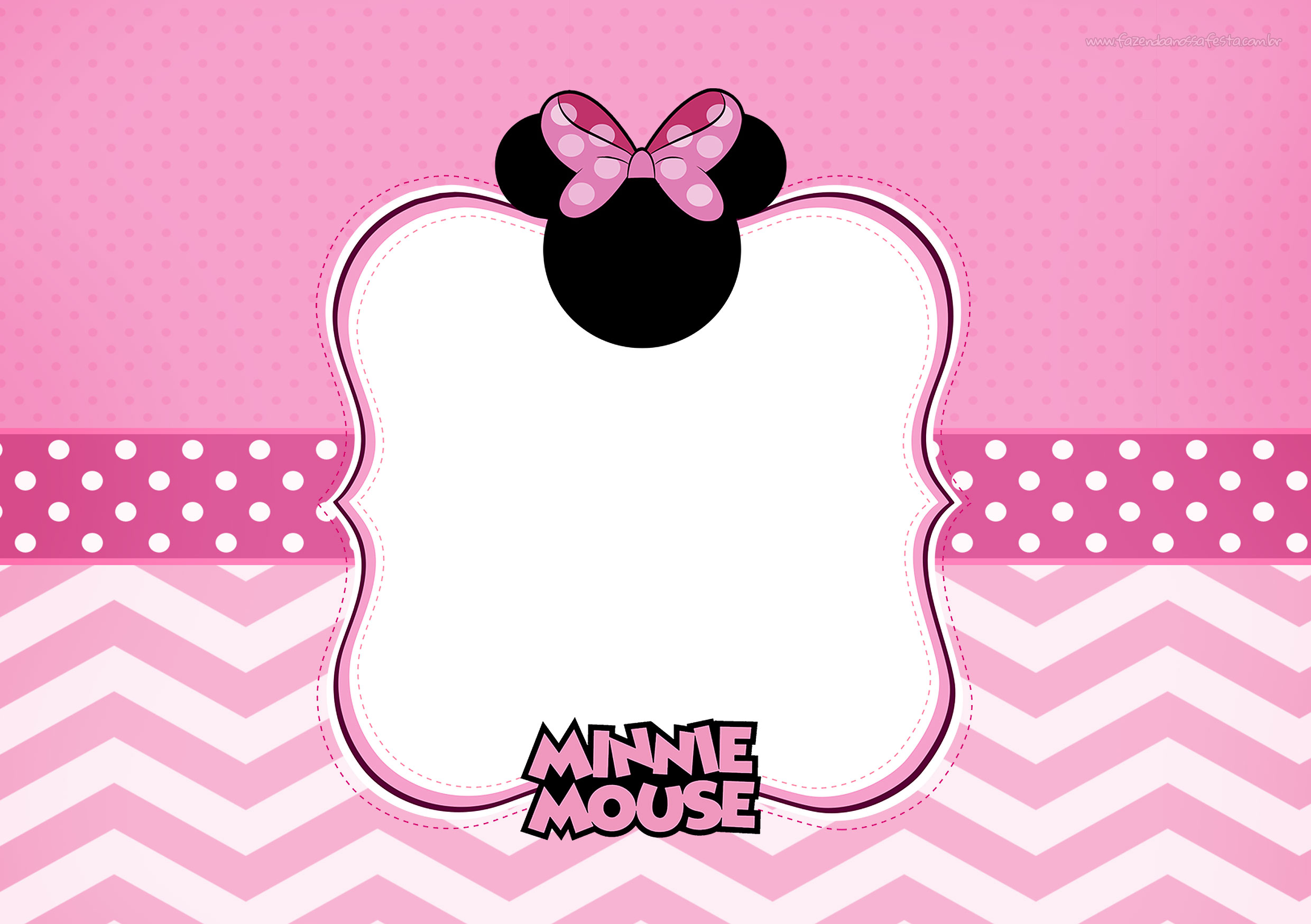 convite minnie rosa Para Editar