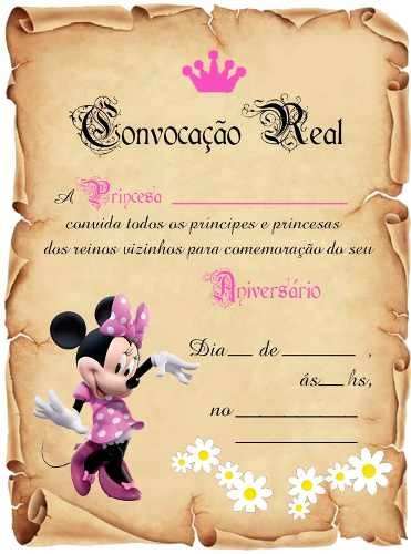 convite minnie rosa Para Imprimir