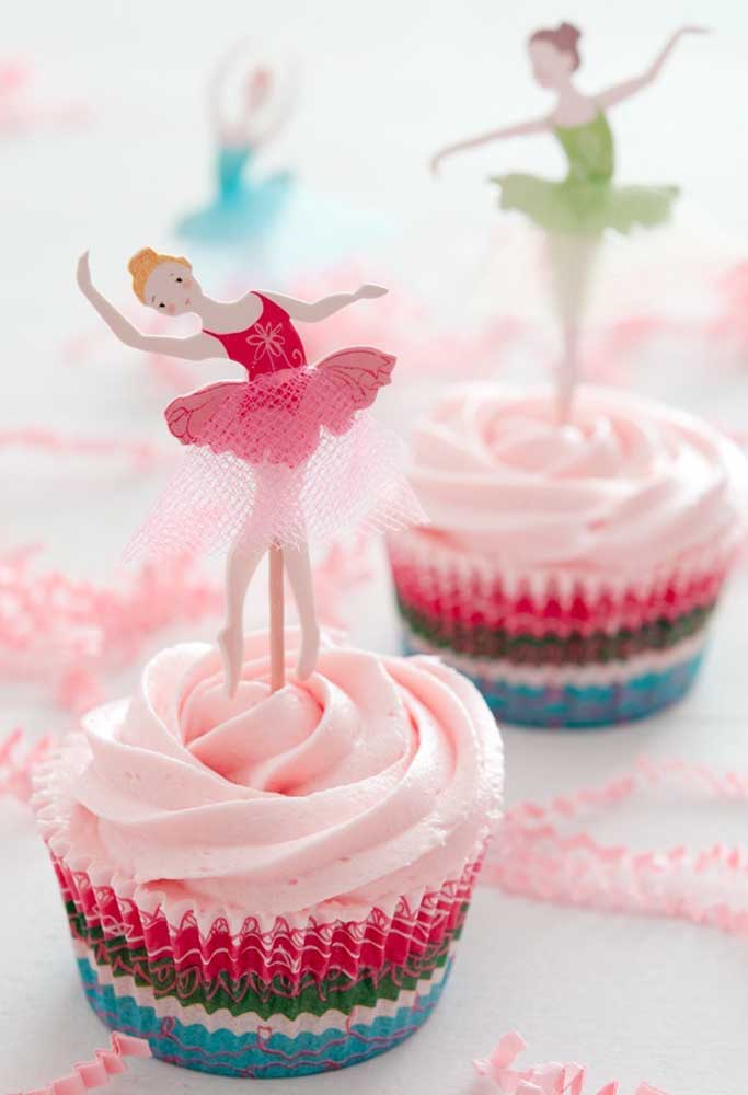 cupcake de bailarina Com Topo