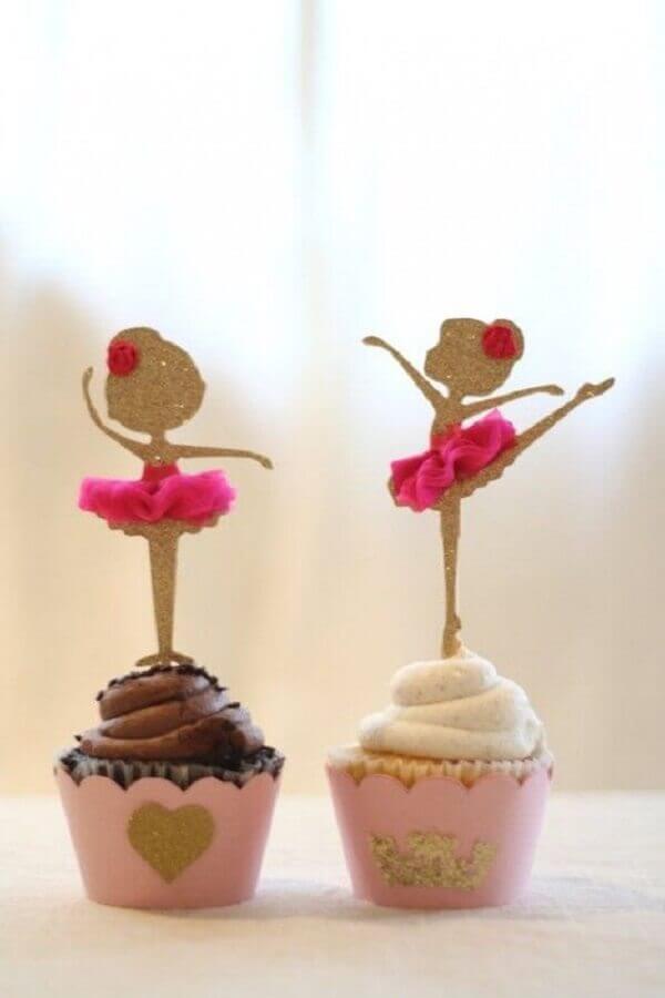 cupcake de bailarina Com Topo