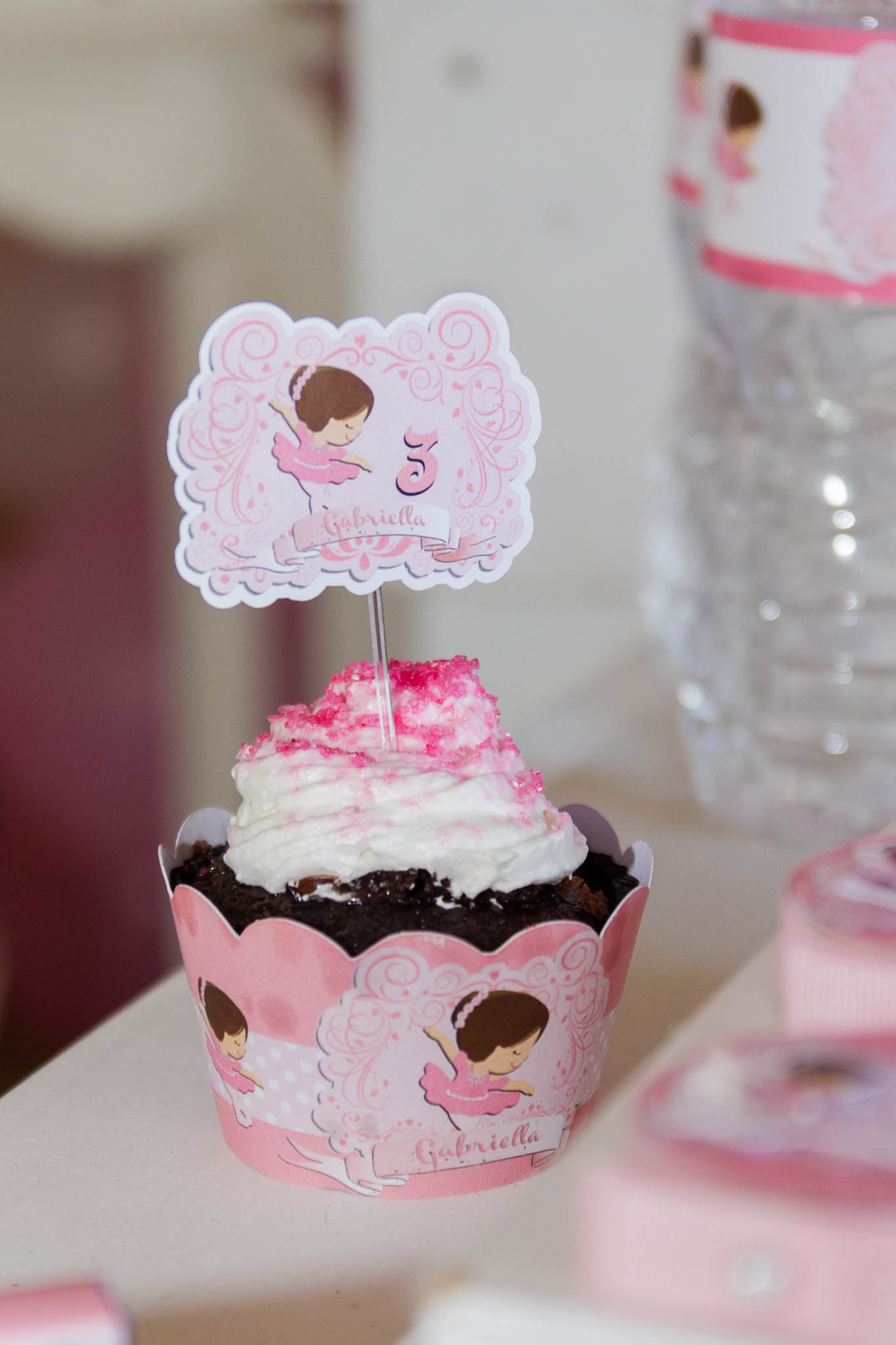 cupcake de bailarina Com Topo