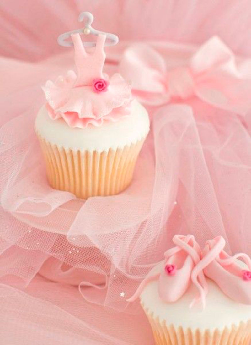 cupcake de bailarina Rosa