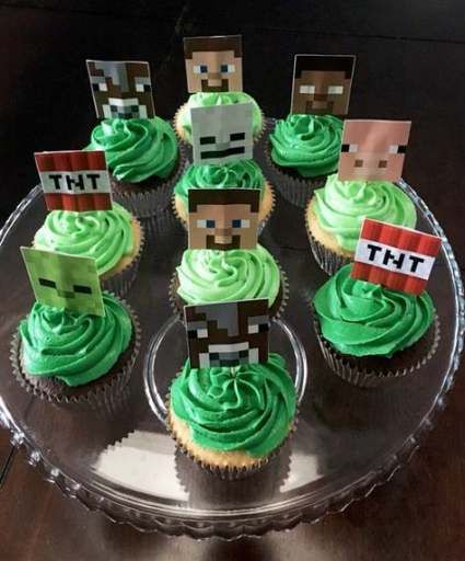 Cupcake Minecraft Com chantilly