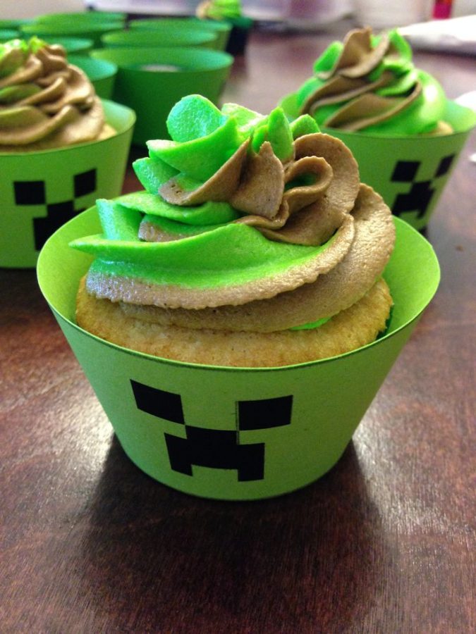 Cupcake Minecraft Com chantilly