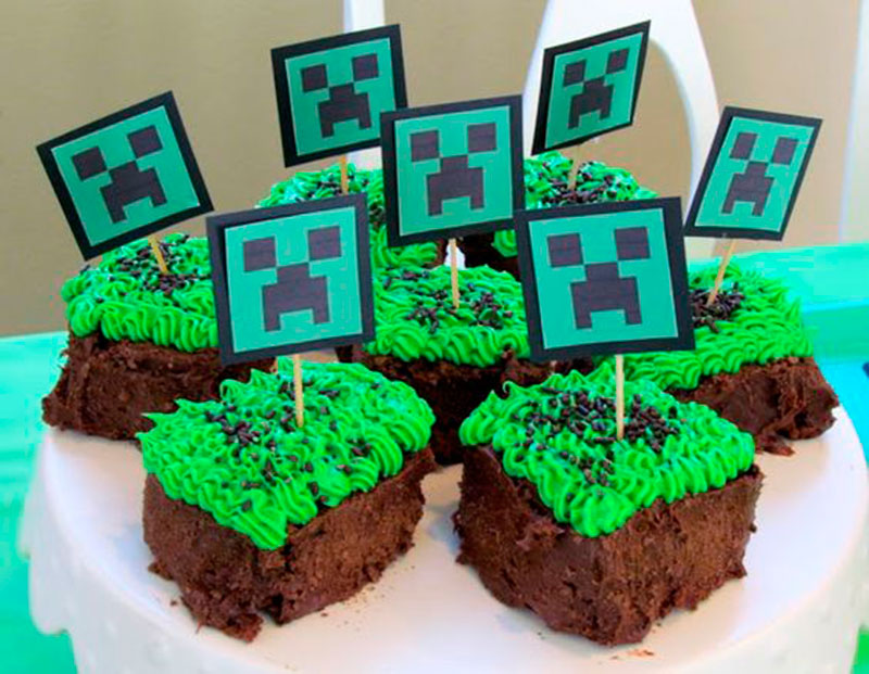 Cupcake Minecraft Com chantilly