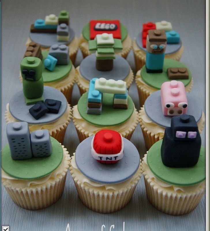 Cupcake Minecraft Com chantilly