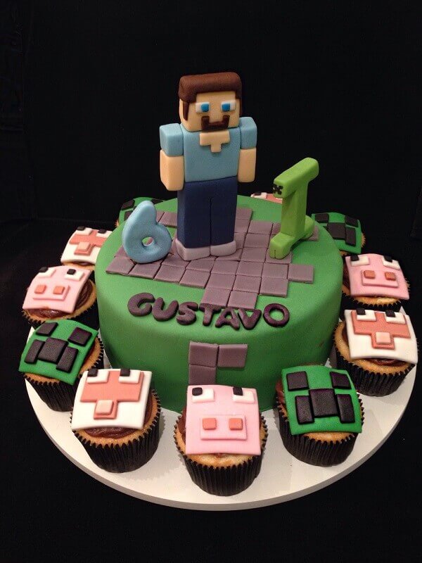 Cupcake Minecraft Com chantilly