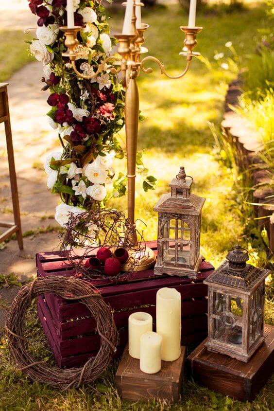 decoracao de casamento Marsala