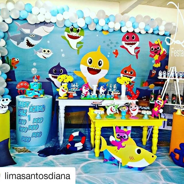 festa baby shark Azul