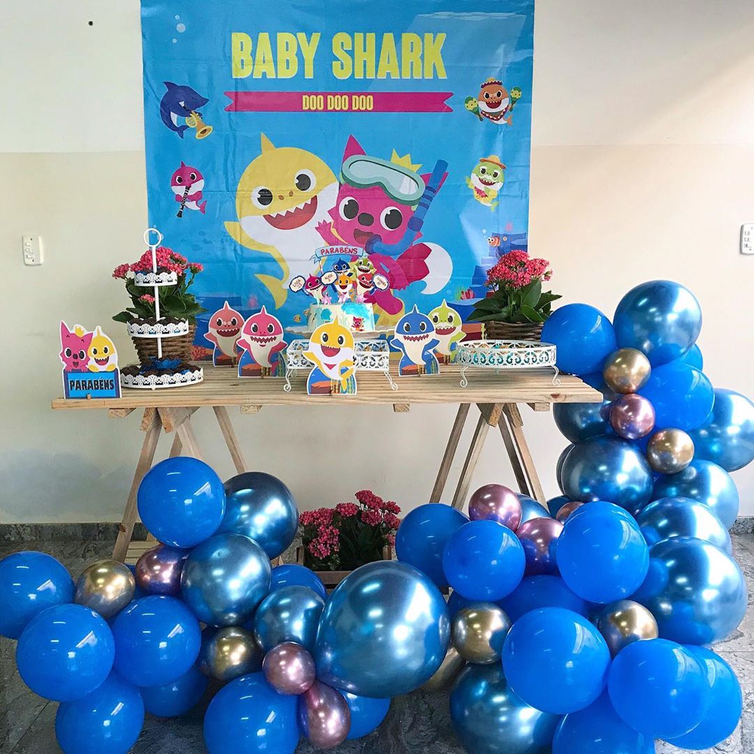 festa baby shark Azul