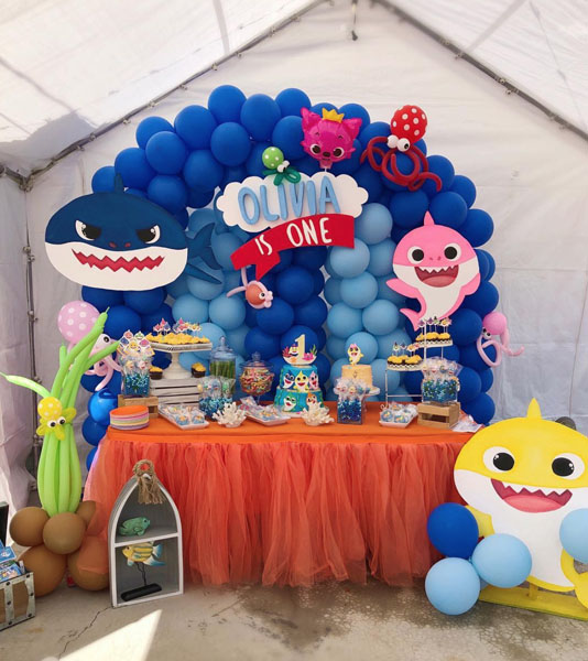 festa baby shark Azul