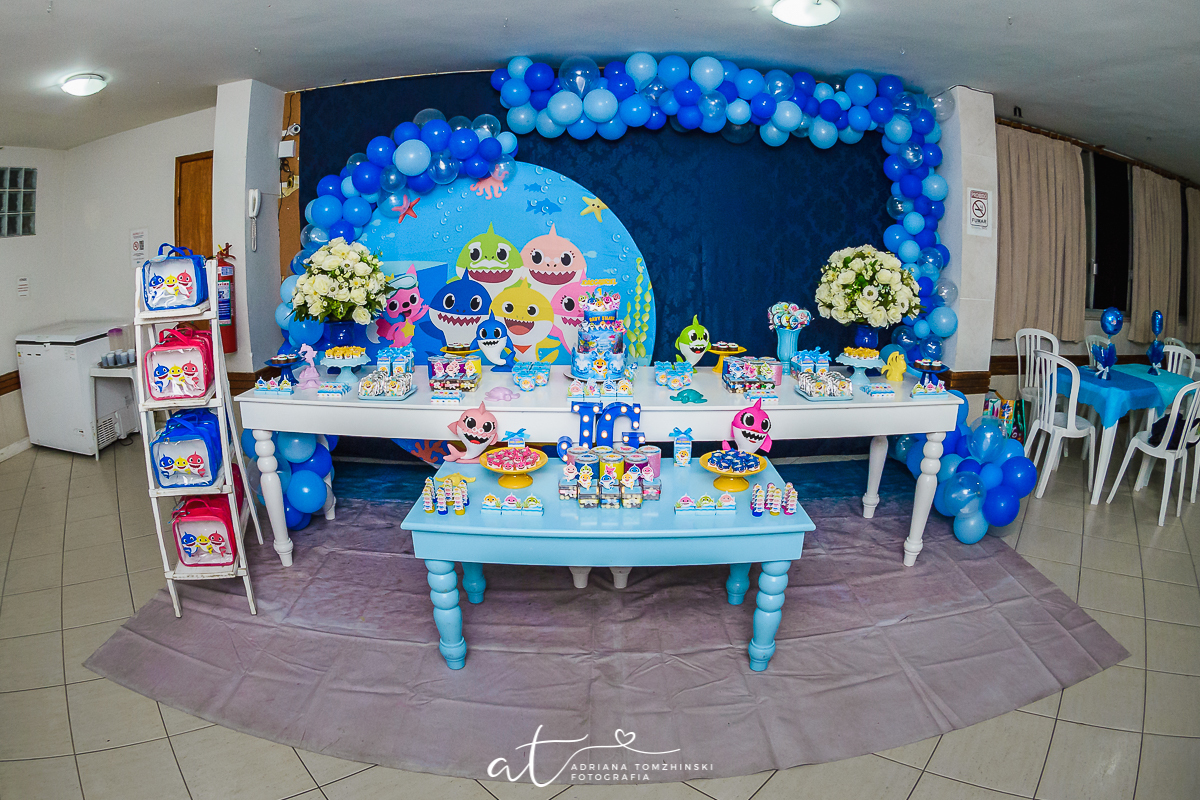 festa baby shark Azul