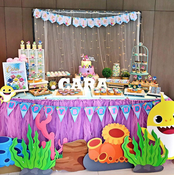 festa baby shark Feminina