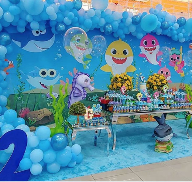 festa baby shark Luxo