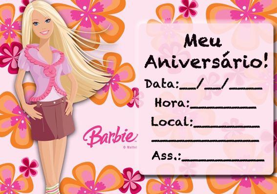 festa barbie Convite