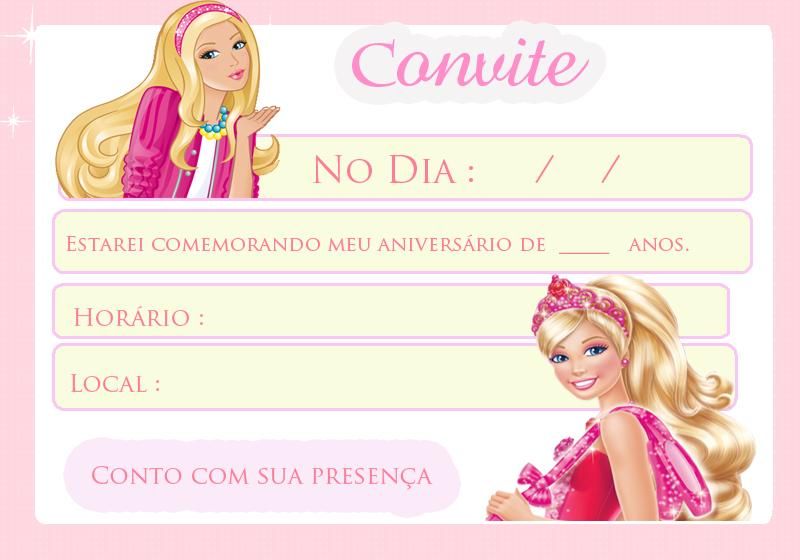 festa barbie Convite