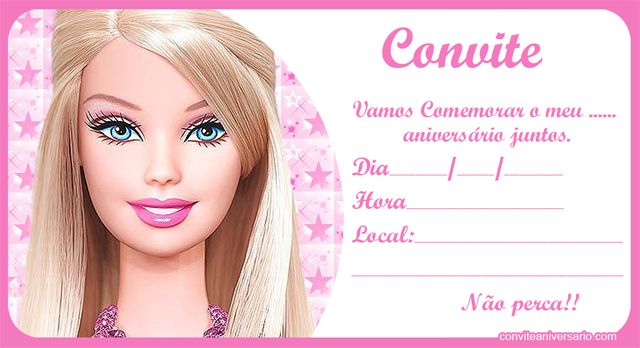 festa barbie Convite