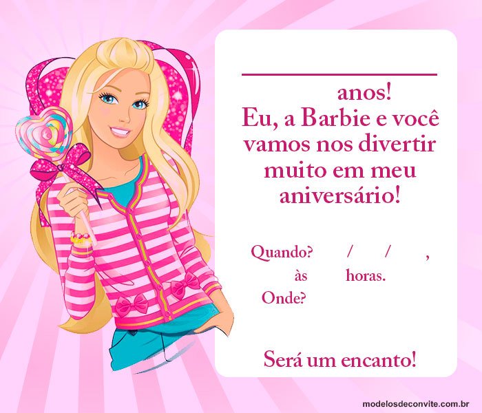 festa barbie Convite