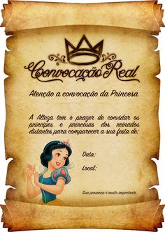 Festa Branca de Neve Convite