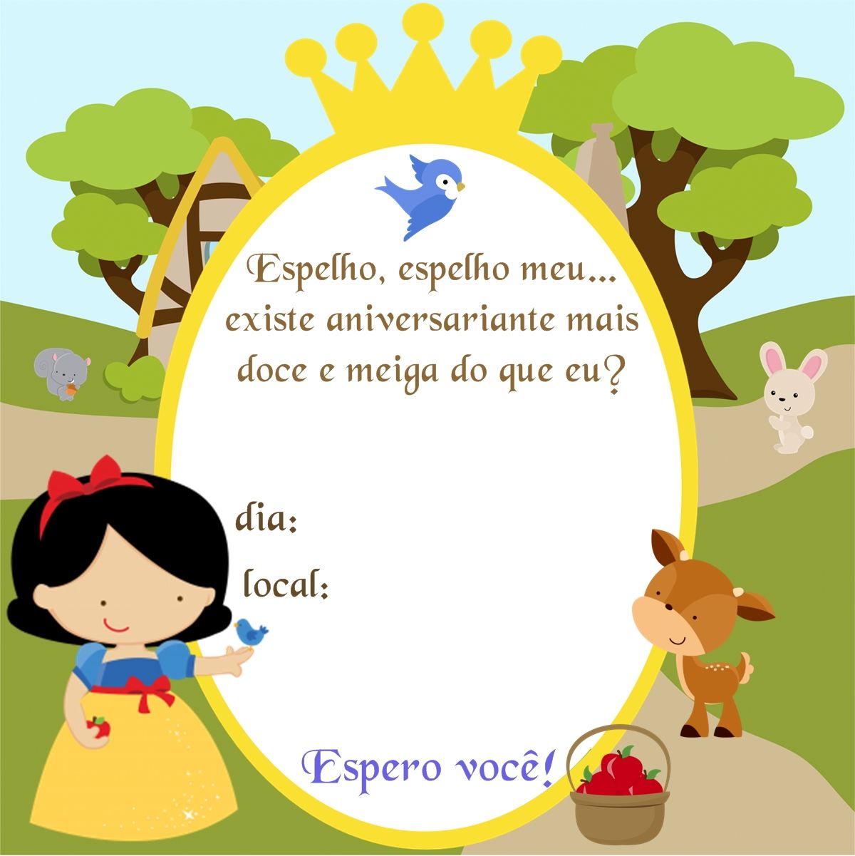 Festa Branca de Neve Convite