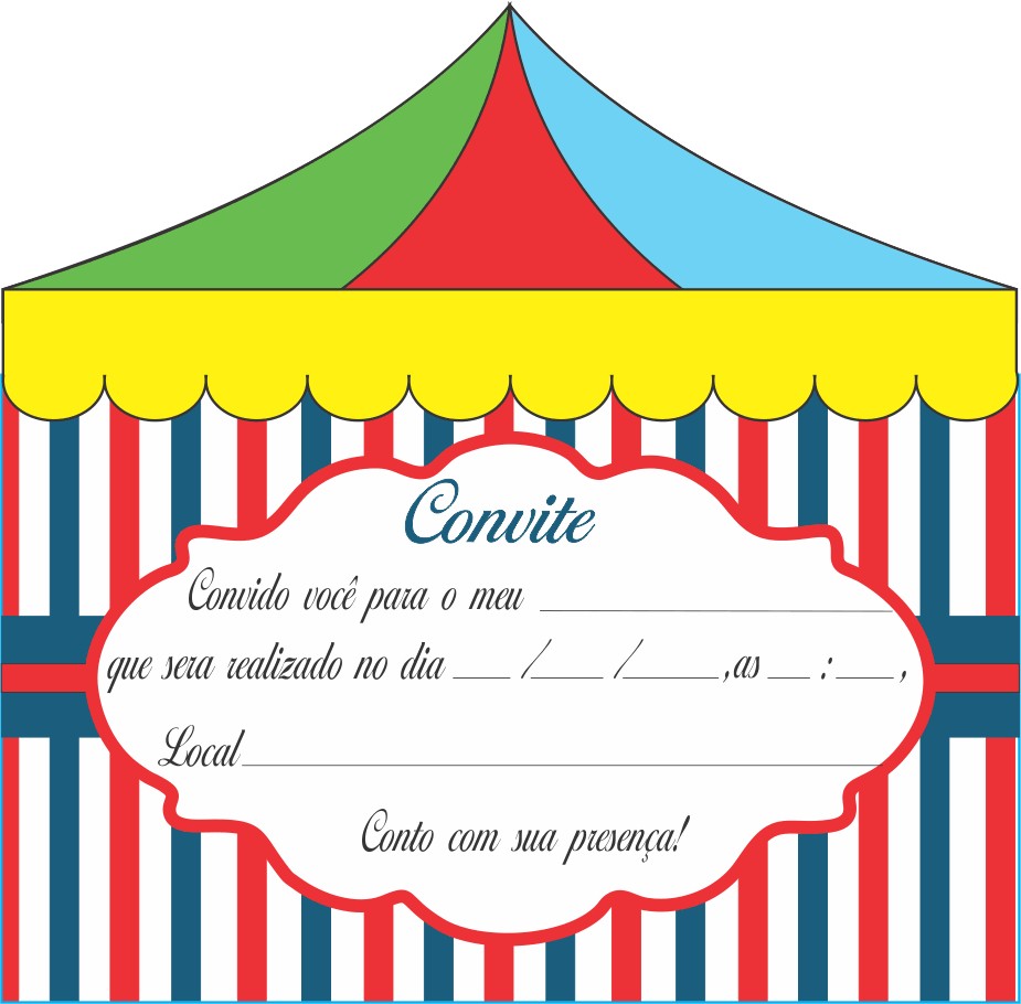 festa circo Convite
