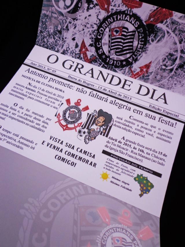 festa corinthians Convite