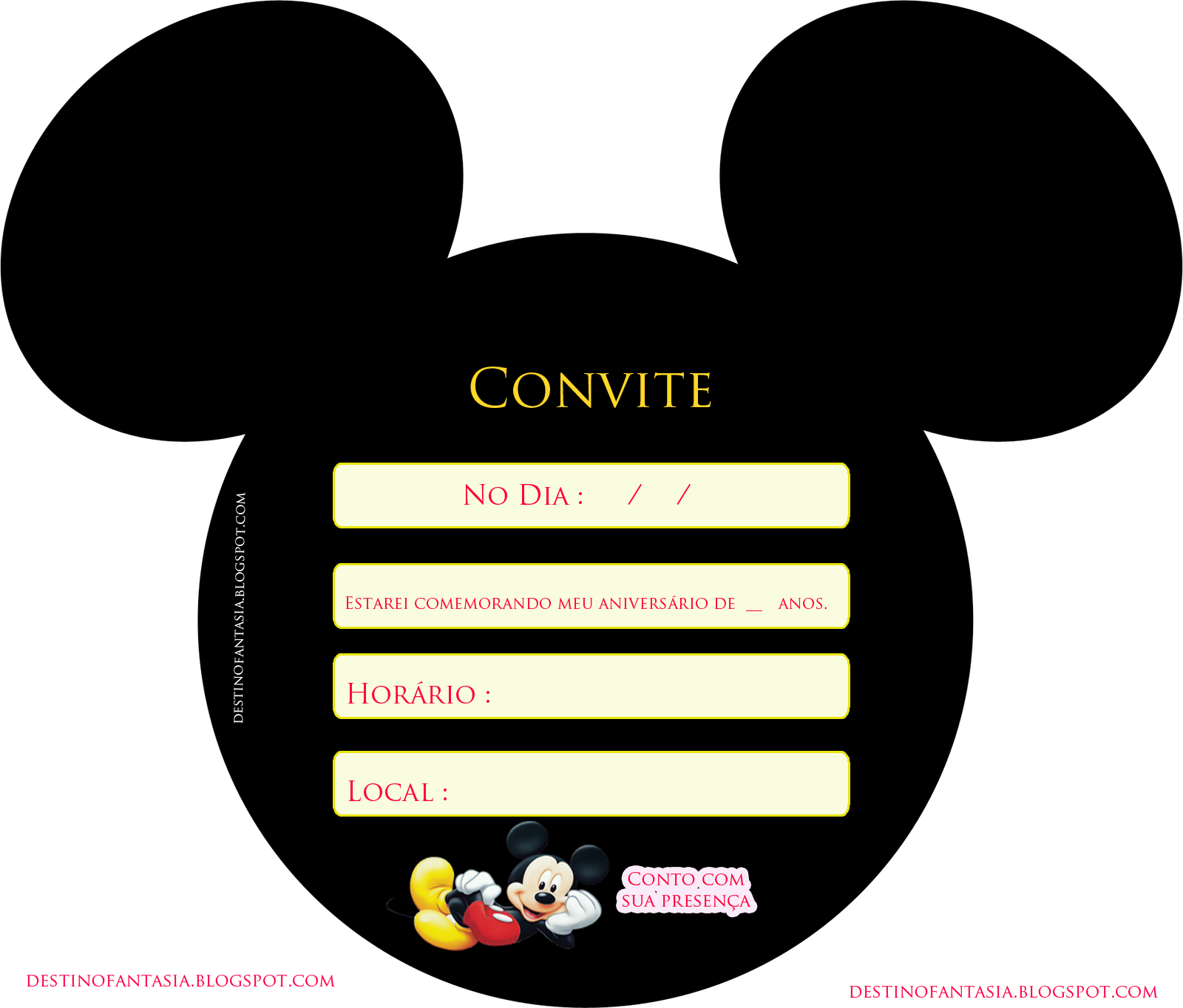 festa do mickey Convite