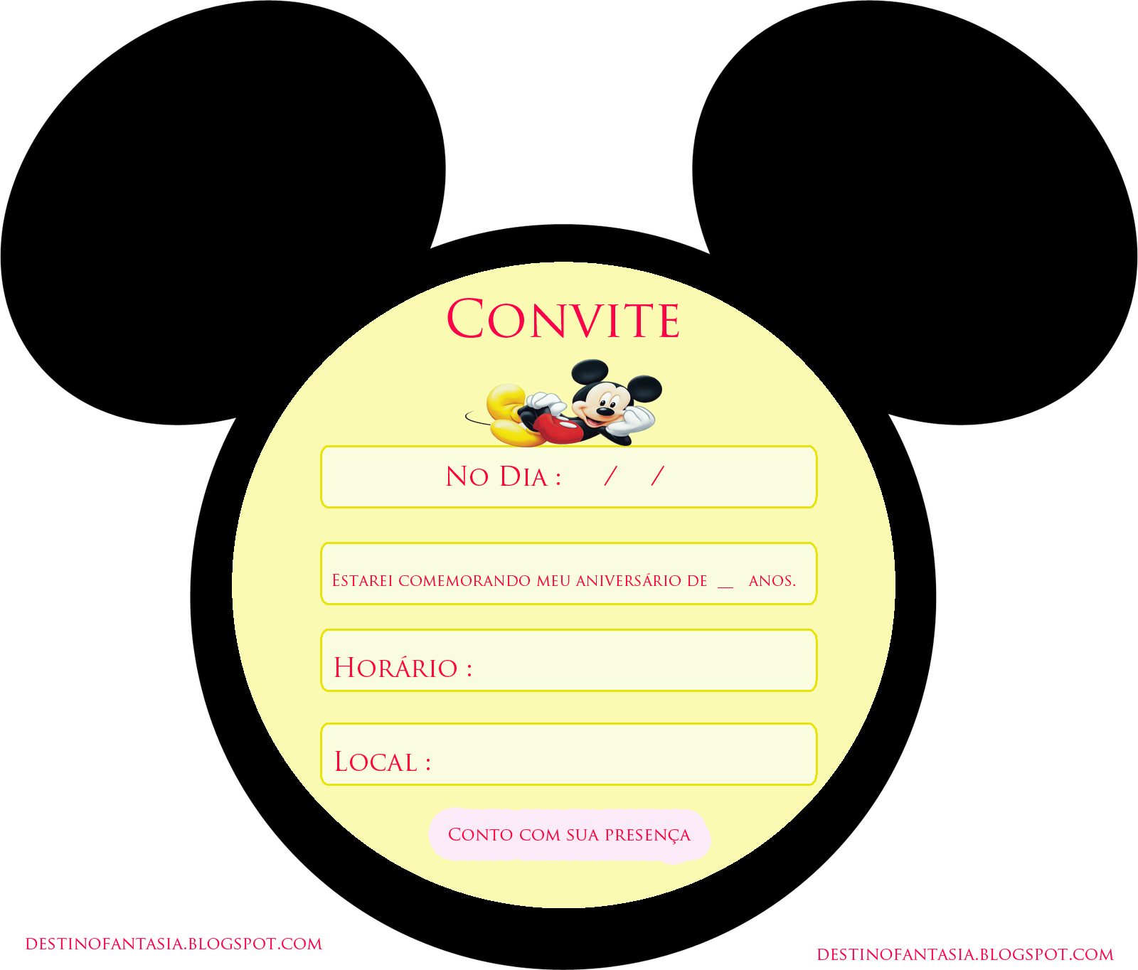 festa do mickey Convite