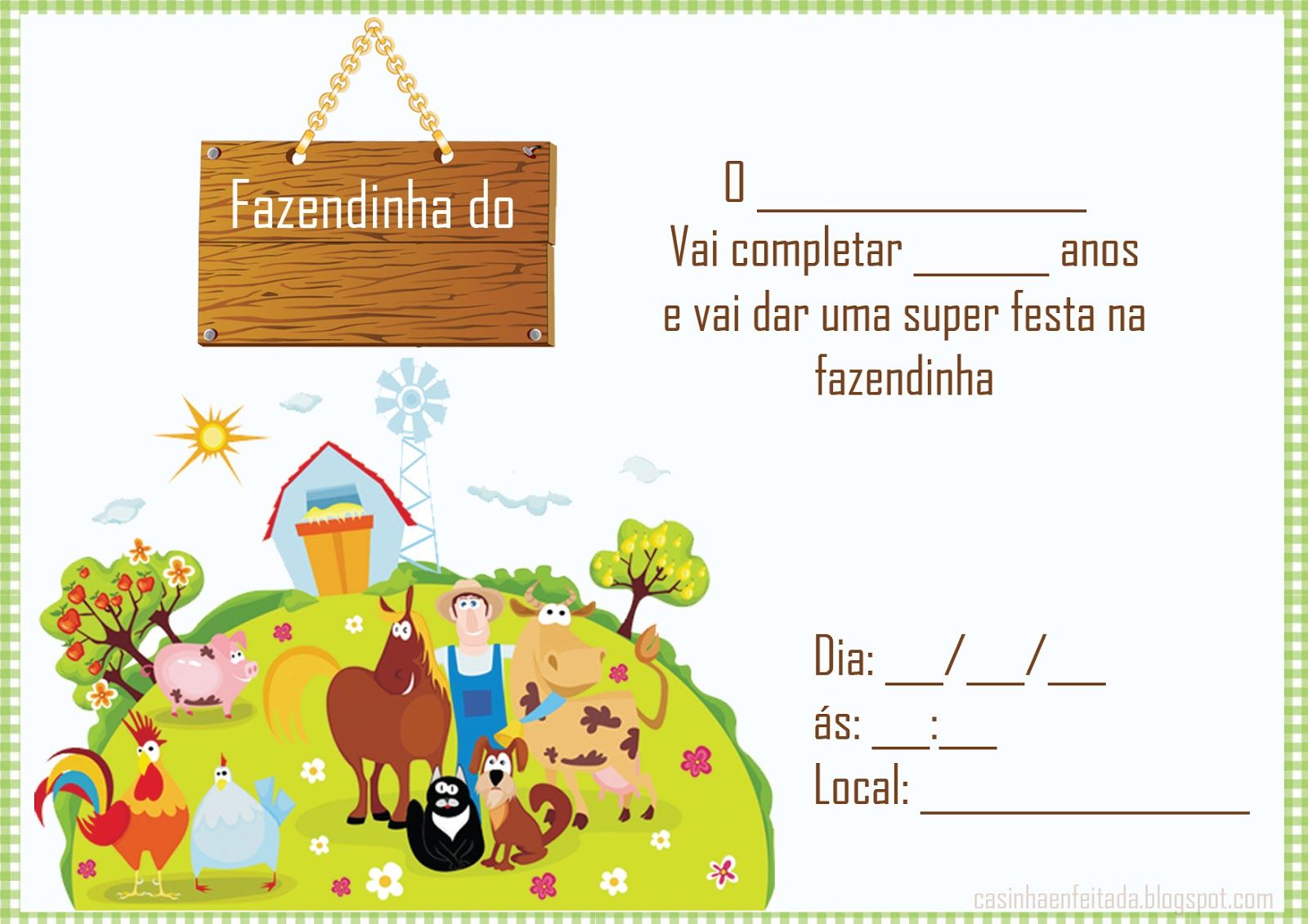 festa fazendinha Convite