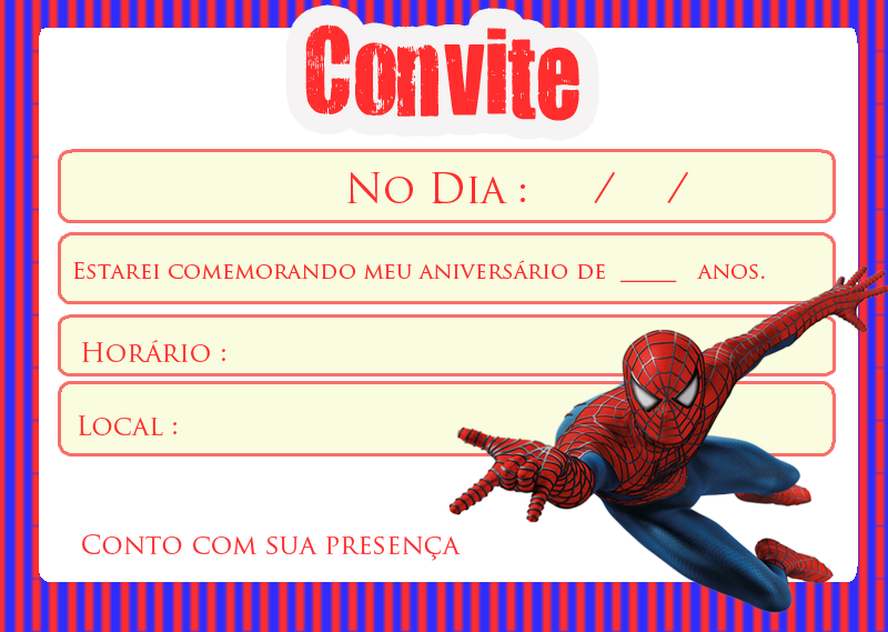 festa homem aranha Convite