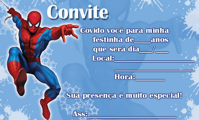 festa homem aranha Convite